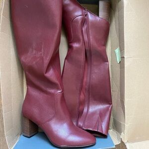 LOFT Burgundy Heeled Boots Sz 10 NWOT Never Worn